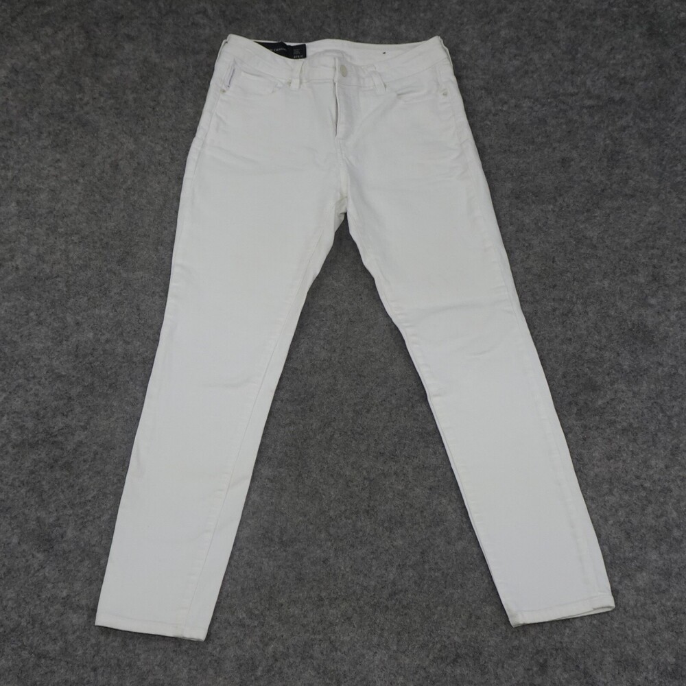 Armani Exchange Jeans Womens 27S Straight White Denim Skinny Cropped Solid